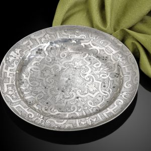 Spanish pattern dish (1280x1114) Antique Spanish silver plate