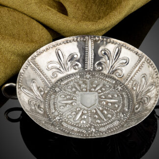 A Charles I silver Saucer Dish with scrolled handles