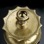 A Very Rare late 16th Century Brass Candlestick Top view