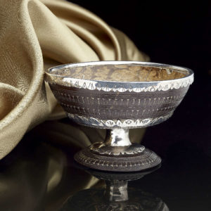 Silver and Coconut based Wine Taster (1660) Side View