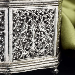 A Very Rare Indo-Portuguese Silver Octagonal Box Side