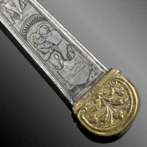 Silver Antique Knife Closeup Handle Detail
