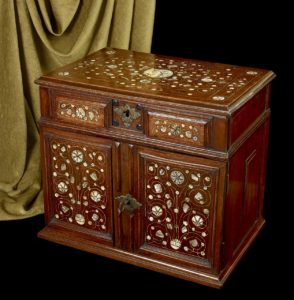 A Walnut table cabinet, English c.1670 Closed