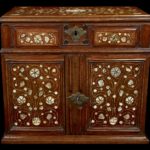A Walnut table cabinet, English c.1670 Closed
