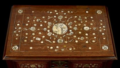 A Walnut table cabinet, English c.1670 Top