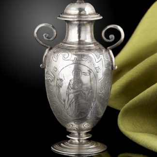 A rare Silver altar bottle for holy oil, Spanish c.1620 Side