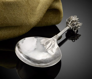 A fine Swedish 'Crown top' silver and parcel gilt spoon c.1700