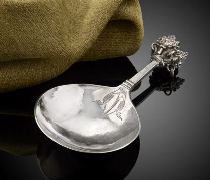 A fine Swedish 'Crown top' silver and parcel gilt spoon c.1700