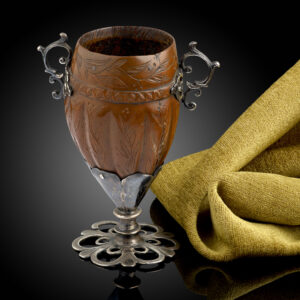 A Spanish Colonial silver mounted Cocquilla nut goblet