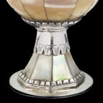 rare Gujarat mother of pearl Goblet English silver mounts base