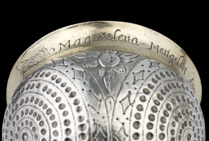 Silver and Parcel Gilt Nuremberg Bratina/Tumbler Cup c.1630 - inside