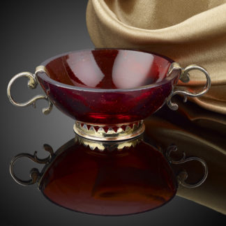 A ruby glass bowl with silver gilt mounts c.1690
