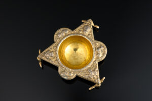 A fine silver gilt Salt top angle