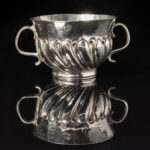 A pretty little William & Mary period silver Dram Cup or miniature Porringer; fully hallmarked for London 1690 back