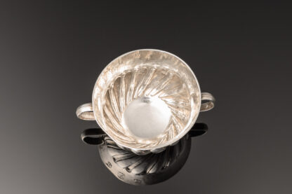 A pretty little William & Mary period silver Dram Cup or miniature Porringer; fully hallmarked for London 1690 inside/top angle
