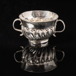A pretty little William & Mary period silver Dram Cup or miniature Porringer; fully hallmarked for London 1690 main image
