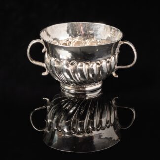 A pretty little William & Mary period silver Dram Cup or miniature Porringer; fully hallmarked for London 1690 main image