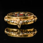 A devotional pendant, rock crystal mounted with gold decorated with enamels; Italian or Spanish, mid 17th century