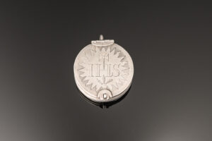 A rare silver travelling Pyx of circular form; English c.1685