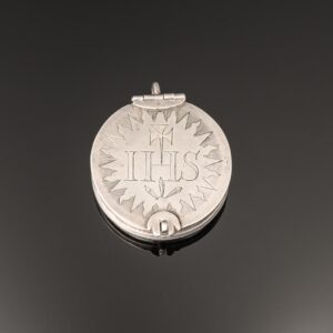 A rare silver travelling Pyx of circular form; English c.1685 main image
