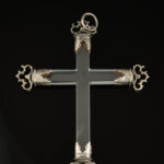 A fine rock crystal crucifix with silver mounts; Spanish, 17th century